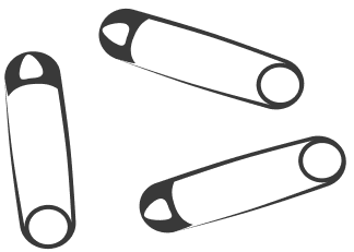 Siisti Kirppis ikonikuva: turvaneuloja symboloimassa kirpputorin ompelu- ja korjausteemaa.