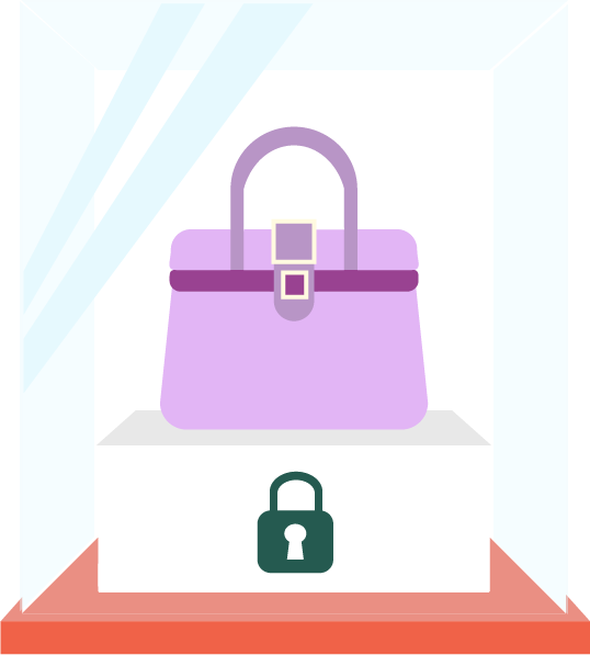 Piirros vitriinista.